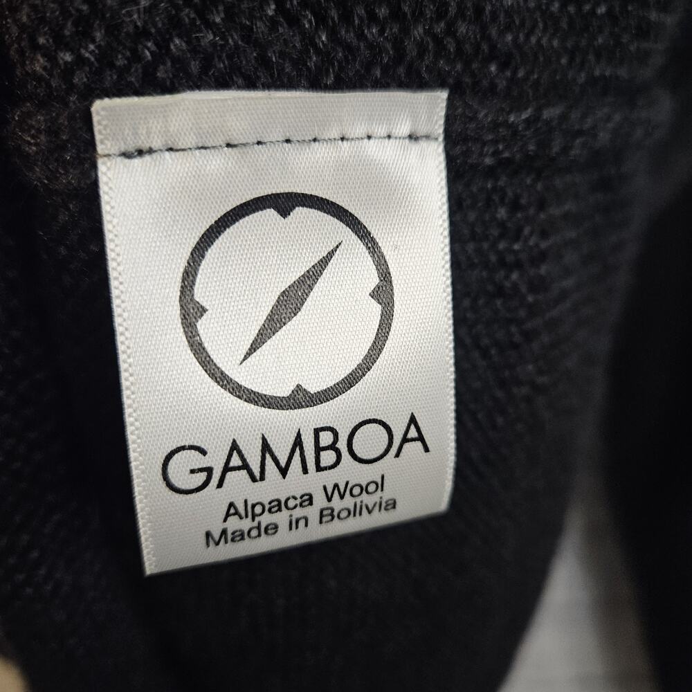 GAMBOA Sweater Size L Large? Black Alpaca Wool V-neck Long Sleeve - Picture 4 of 4